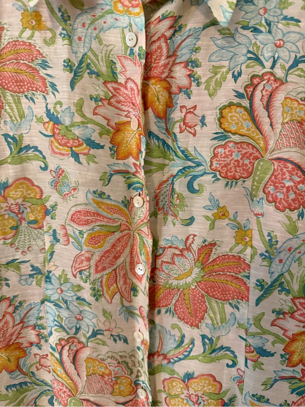 Vintage Oscar de la Renta Floral Button-Front Blouse (read description) - Picture 5 of 11